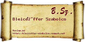 Bleicöffer Szabolcs névjegykártya